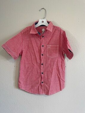 Wonder Nation Boys’ Short-Sleeve Red Button-Down Polo Shirt